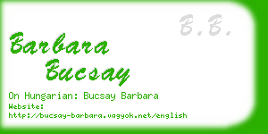 barbara bucsay business card